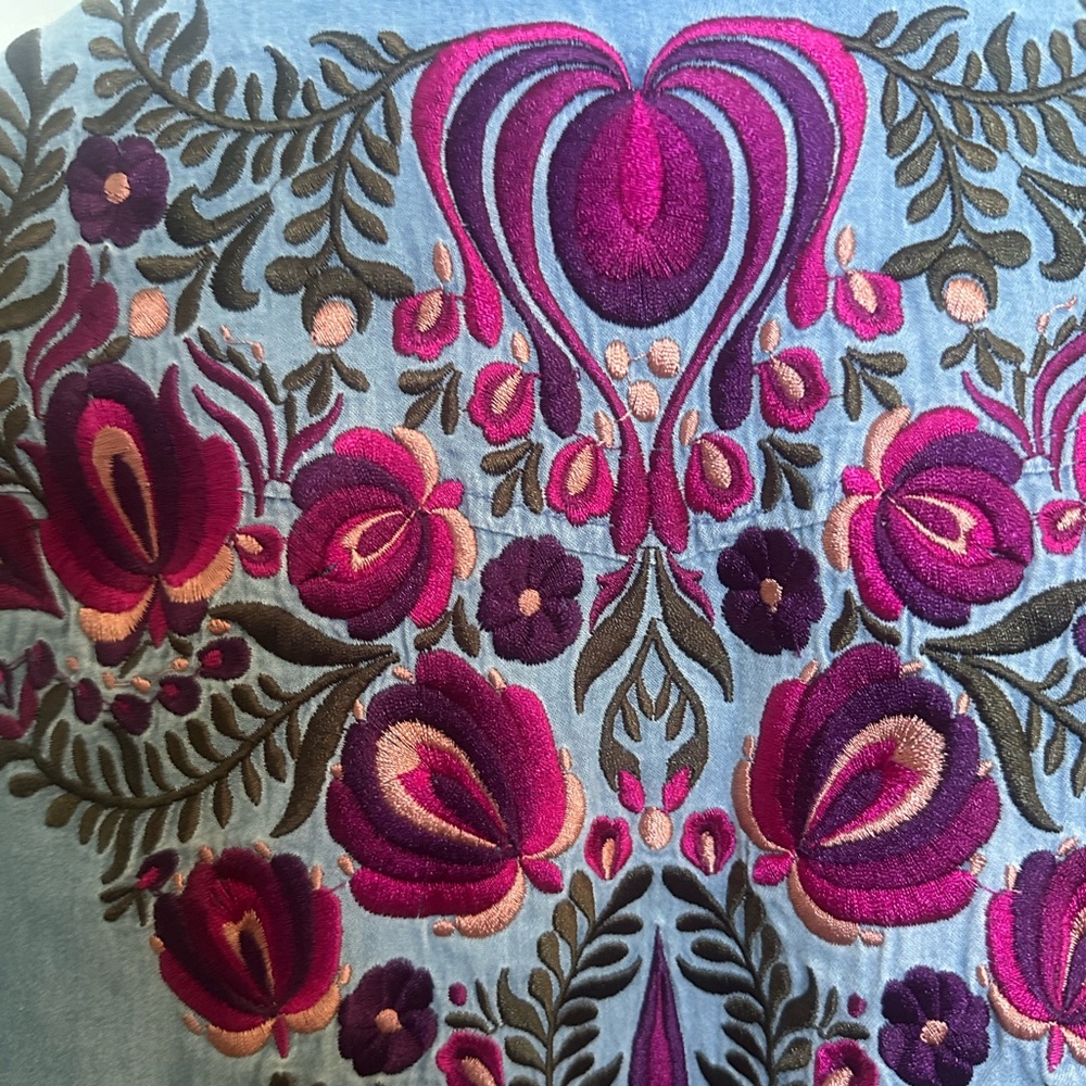 Haute Hippie Embroidered Chambray Shirt - Picture 7 of 8